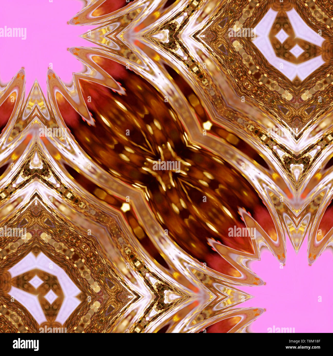 Résumé fond d'or. L'art de luxe fractale peinture art graphique d'or à l'imitation de l'huile. Stock. Riche texture numérique arabe. L'art de mur de la décoration. Co Banque D'Images