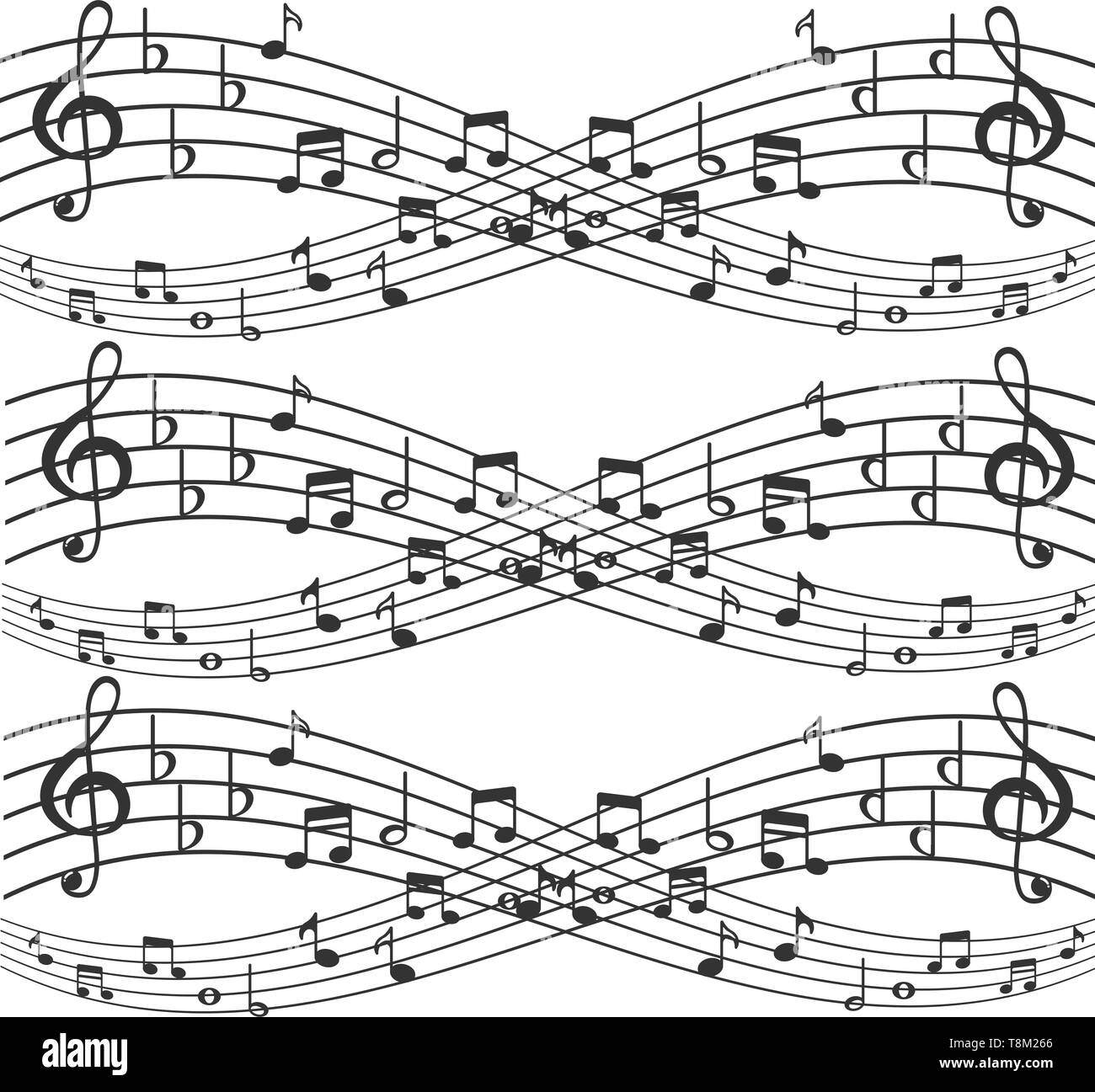 Notes de musique notes de musique White background Vector illustrator Illustration de Vecteur