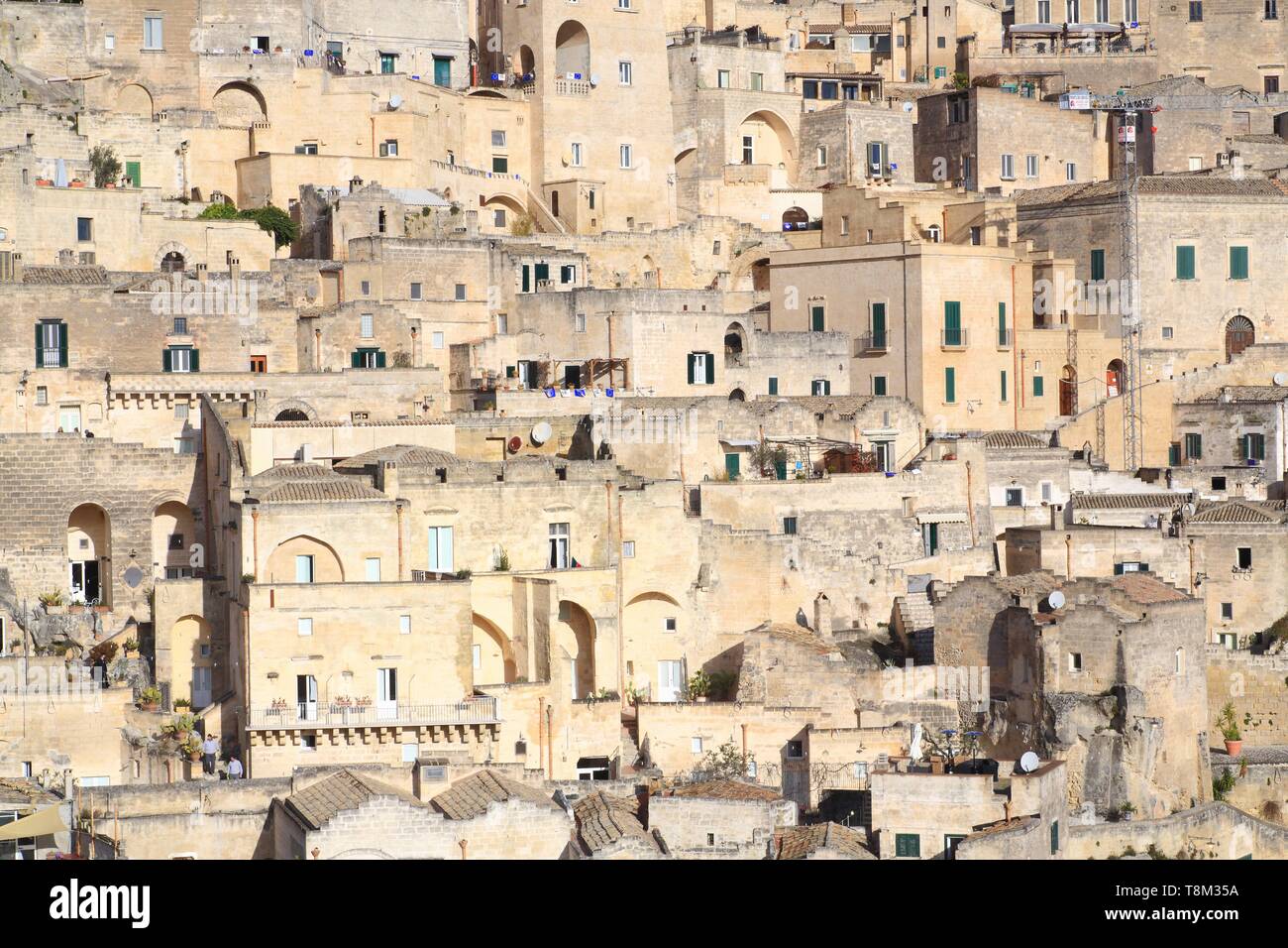 L'Italie, la Basilicate, Matera, vieille ville troglodytique classée au Patrimoine Mondial de l'UNESCO, Capitale européenne de la Culture 2019, Sassi di Matera Sasso, le Dodici Lune Banque D'Images