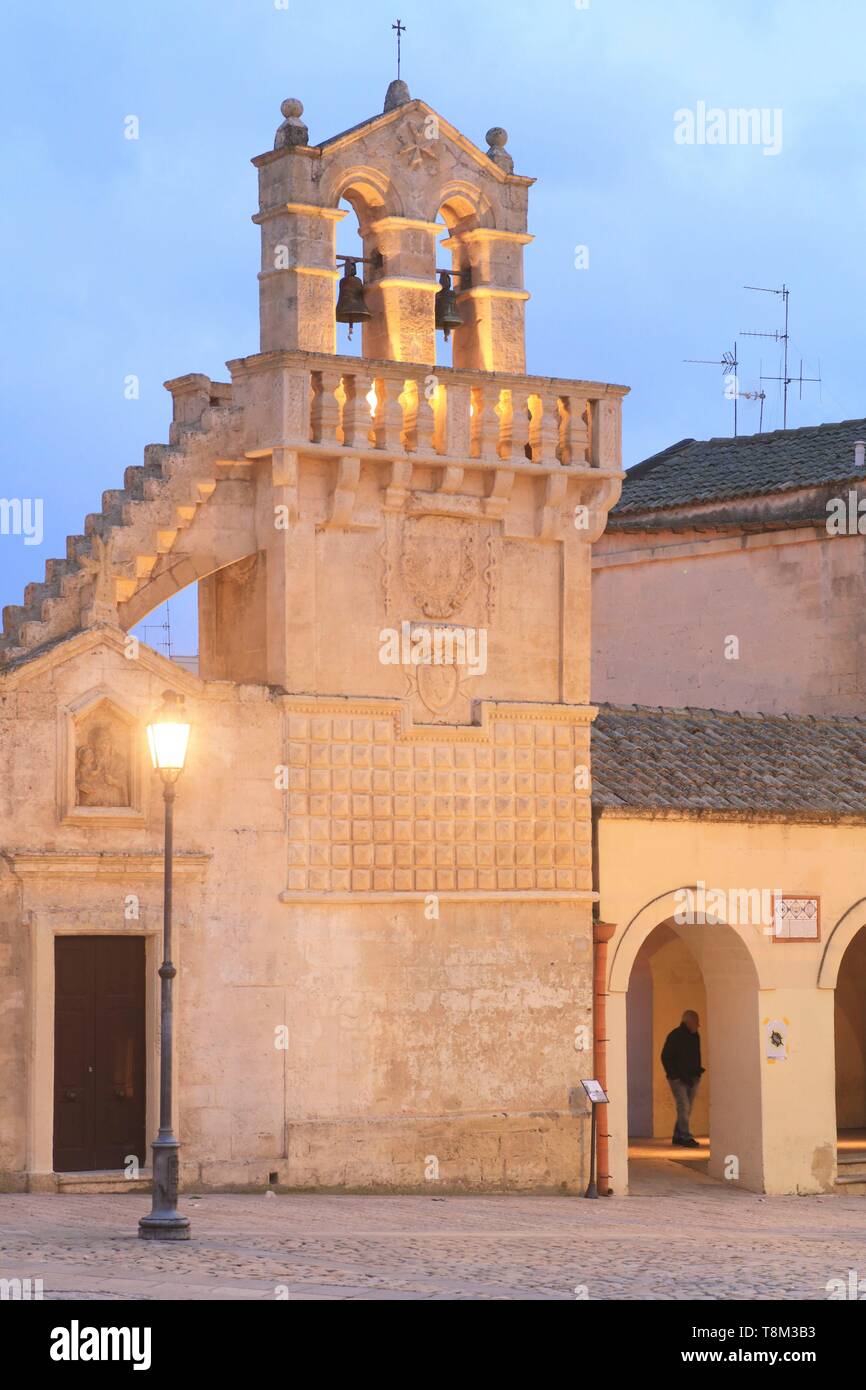 L'Italie, la Basilicate, Matera, Capitale européenne de la Culture 2019, Piazza Vittorio Veneto, Verrès Église (fin du xviie siècle) Banque D'Images