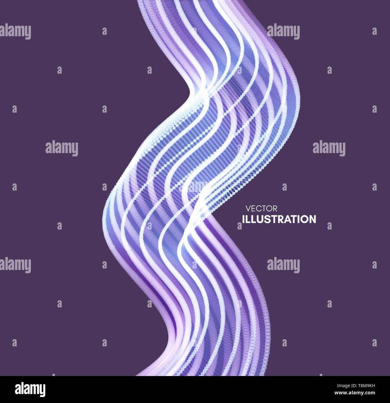Fond ondulé avec effet de mouvement. La technologie 3D, style. Vector illustration. Illustration de Vecteur