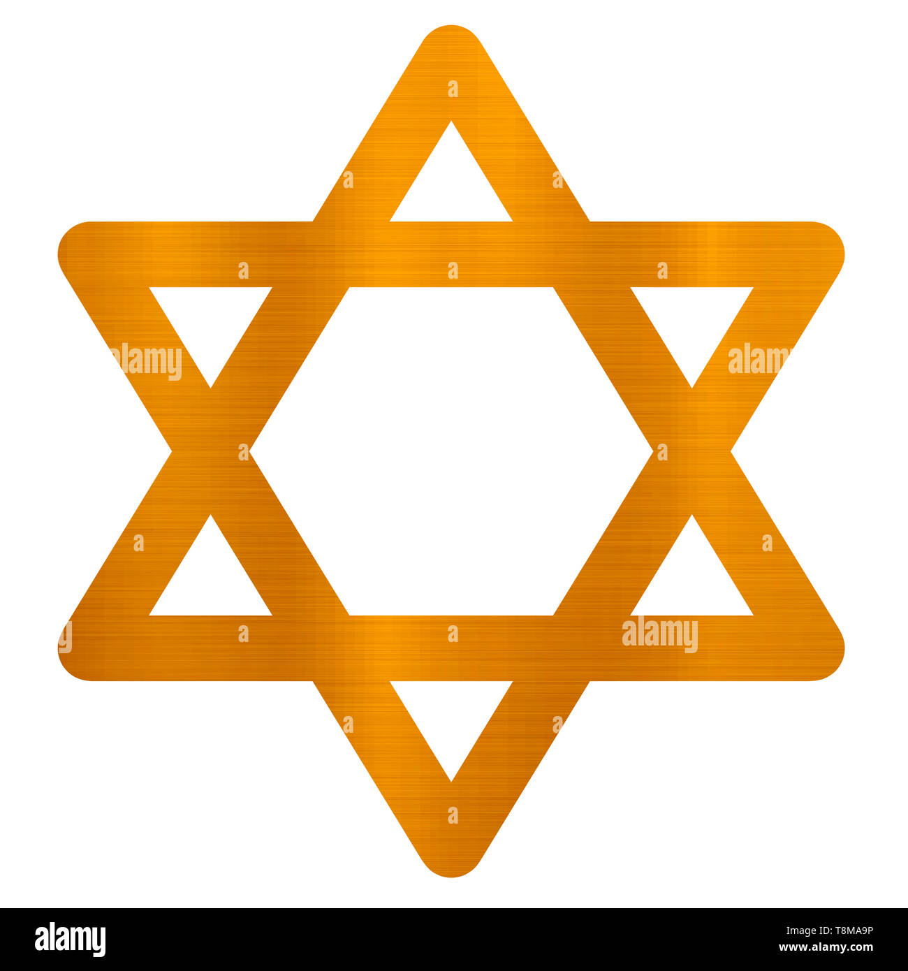 Étoile de David le judaïsme religion juive illustration métallique d'or Banque D'Images