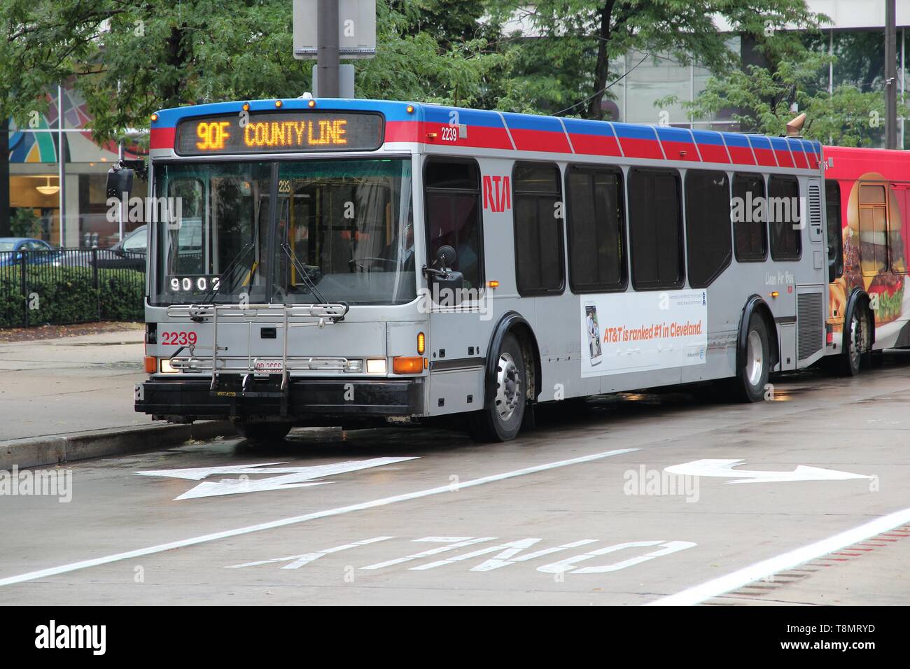 CLEVELAND, USA - 29 juin 2013 : ride de bus RTA à Cleveland. Grand Cleveland Regional Transit Authority (RTA) existe depuis 1975 et sert 49 m Banque D'Images