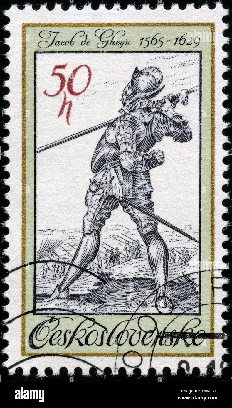 Timbre-poste de l'ancien État tchécoslovaque de l'vieux uniformes et Costumes série émise en 1983 Banque D'Images