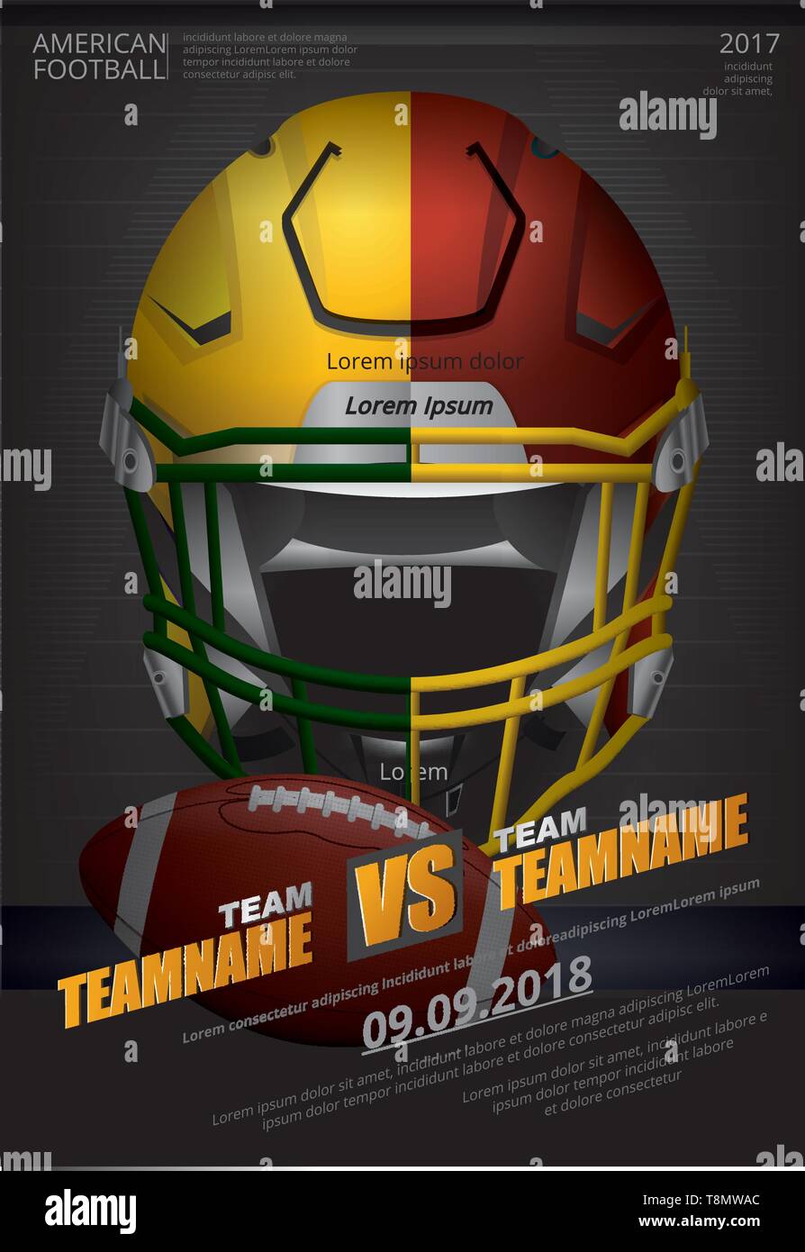 Le football américain Poster Vector Illustration Illustration de Vecteur