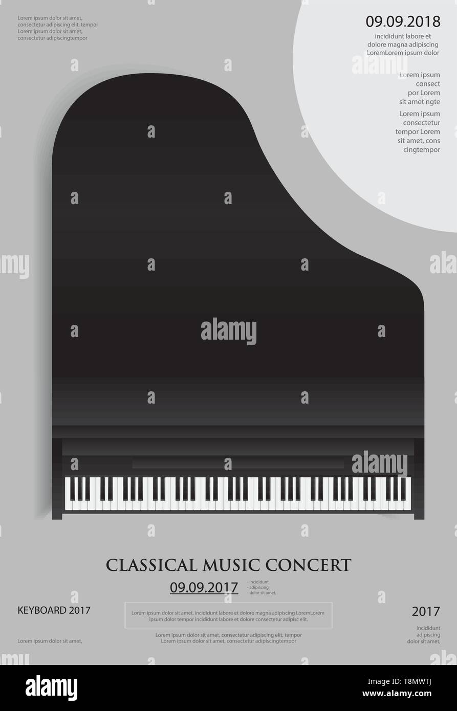 Piano musique Arrière-plan modèle de l'affiche Illustration de Vecteur