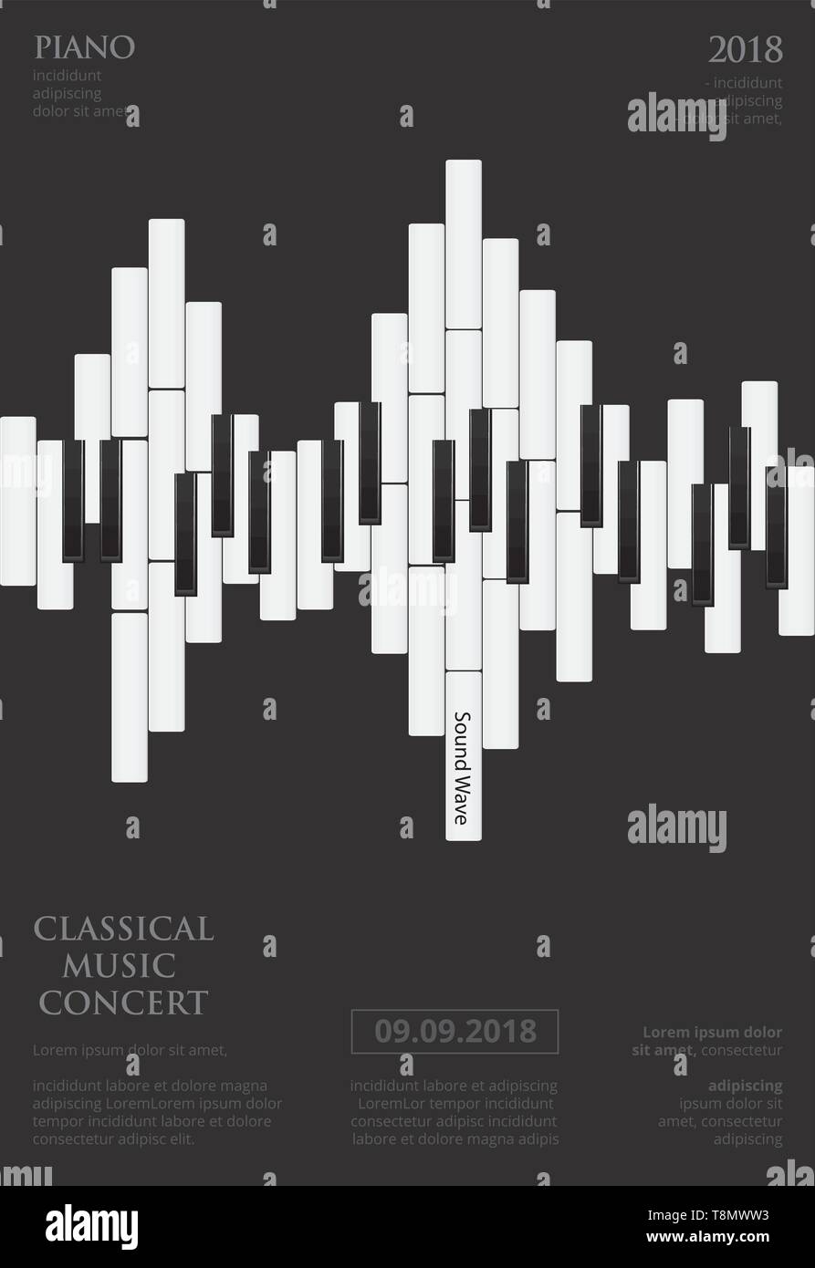 Piano musique Arrière-plan modèle de l'affiche Illustration de Vecteur