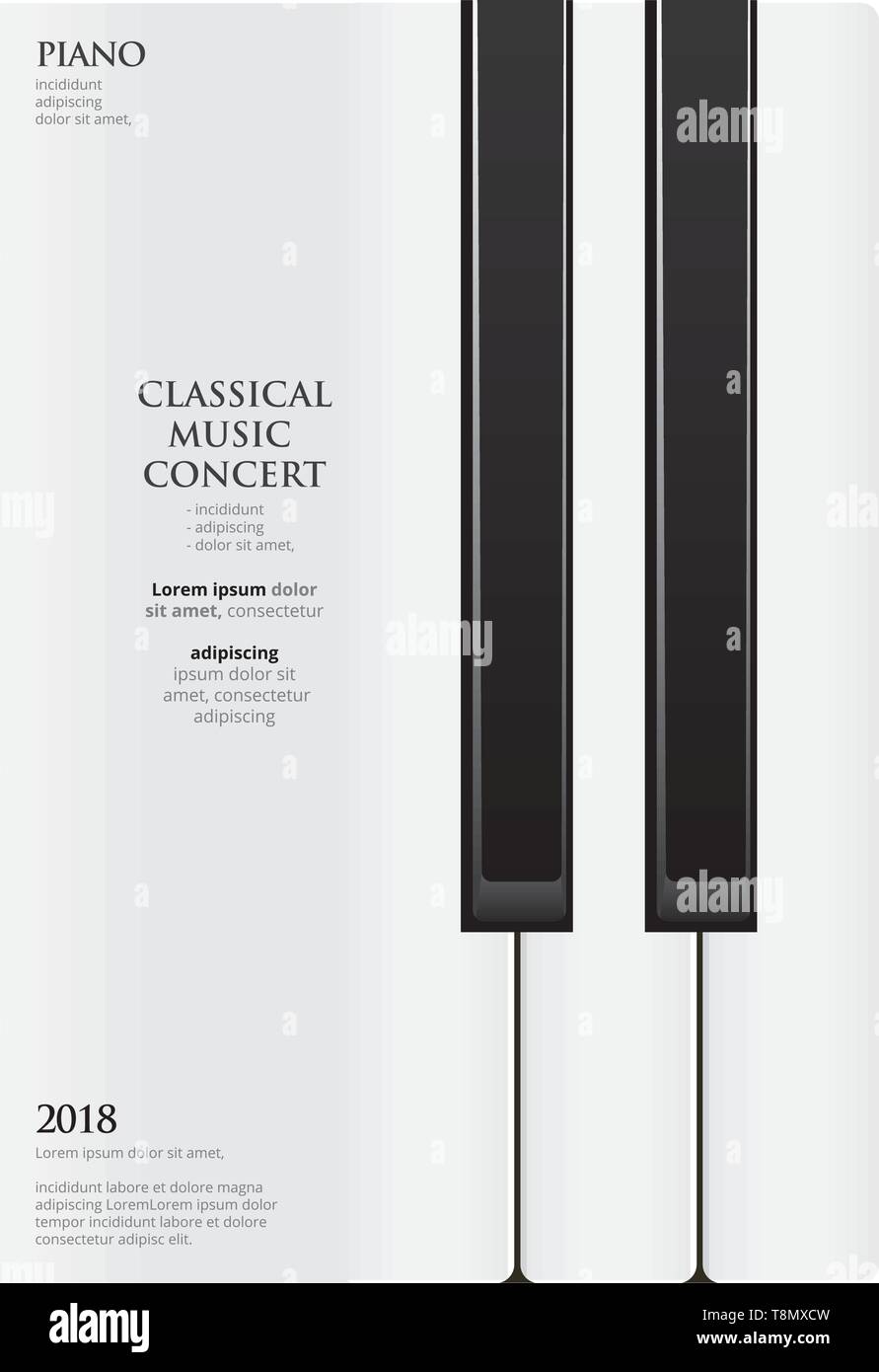 Piano musique Arrière-plan modèle de l'affiche Illustration de Vecteur