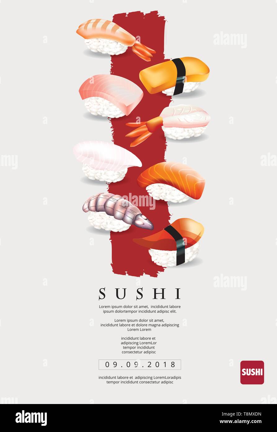 Affiche de restaurant Sushi Vector illustration Image Vectorielle Stock ...