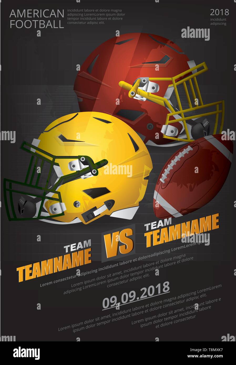 Le football américain Poster Vector Illustration Illustration de Vecteur