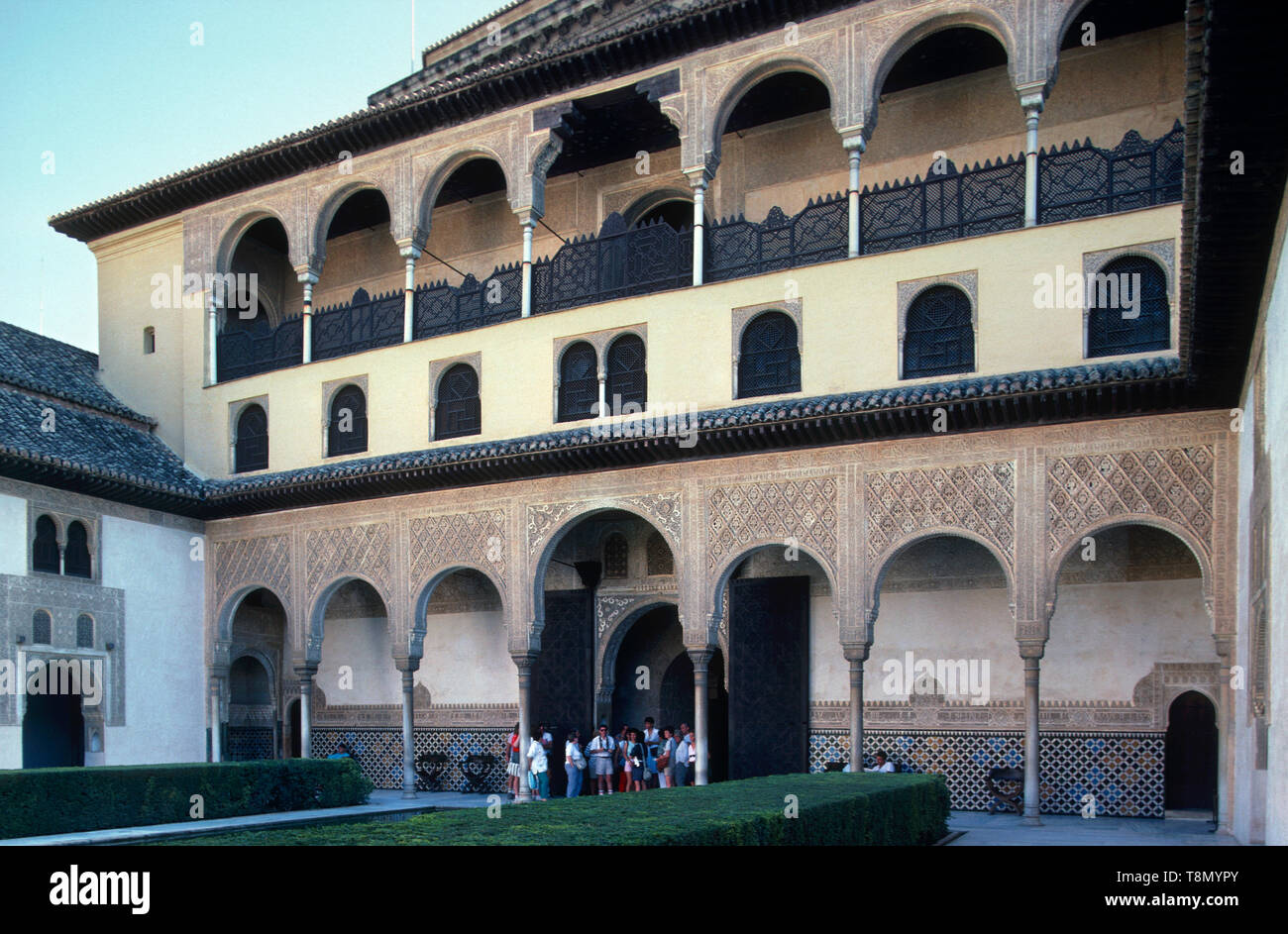 Patio de los arrajanes, de l'Alcazar, Grenade, Andalousie, Espagne, Europe Banque D'Images