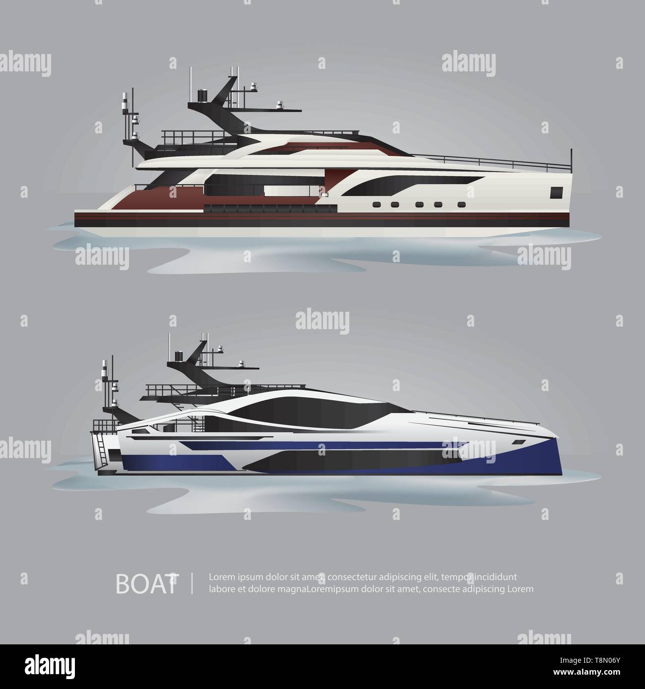 Bateau ou Yacht transport touristique à voyager Vector Illustration Illustration de Vecteur