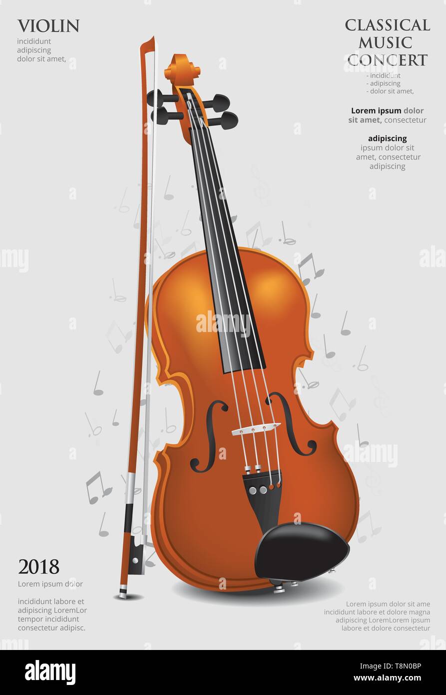 Piano musique Arrière-plan modèle de l'affiche Illustration de Vecteur