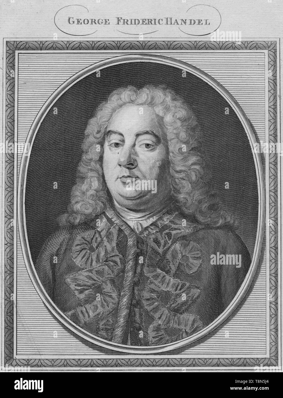 'George Frideric Handel', 1785. Créateur : Inconnu. Banque D'Images