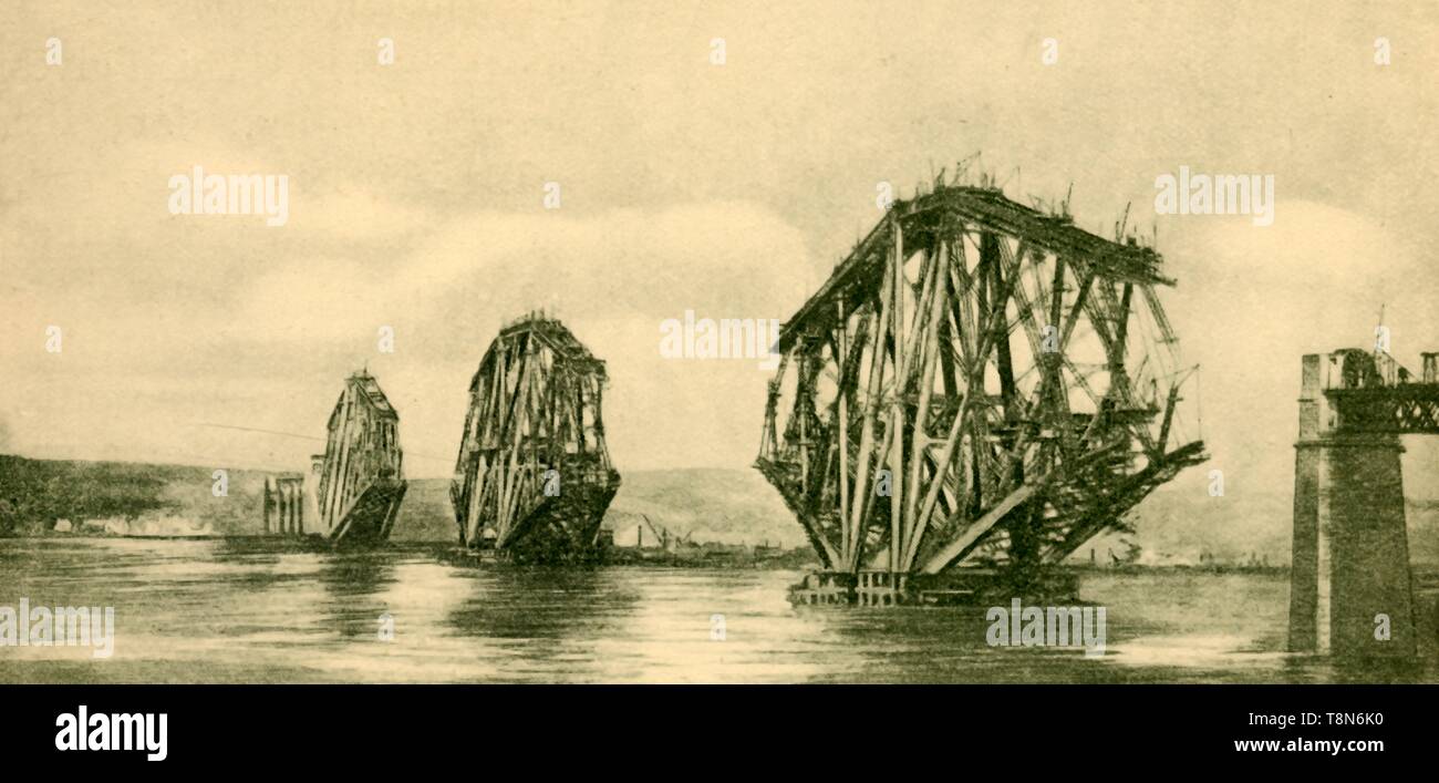 'Le Pont du Forth en cours de construction', c1930. Créateur : Inconnu. Banque D'Images