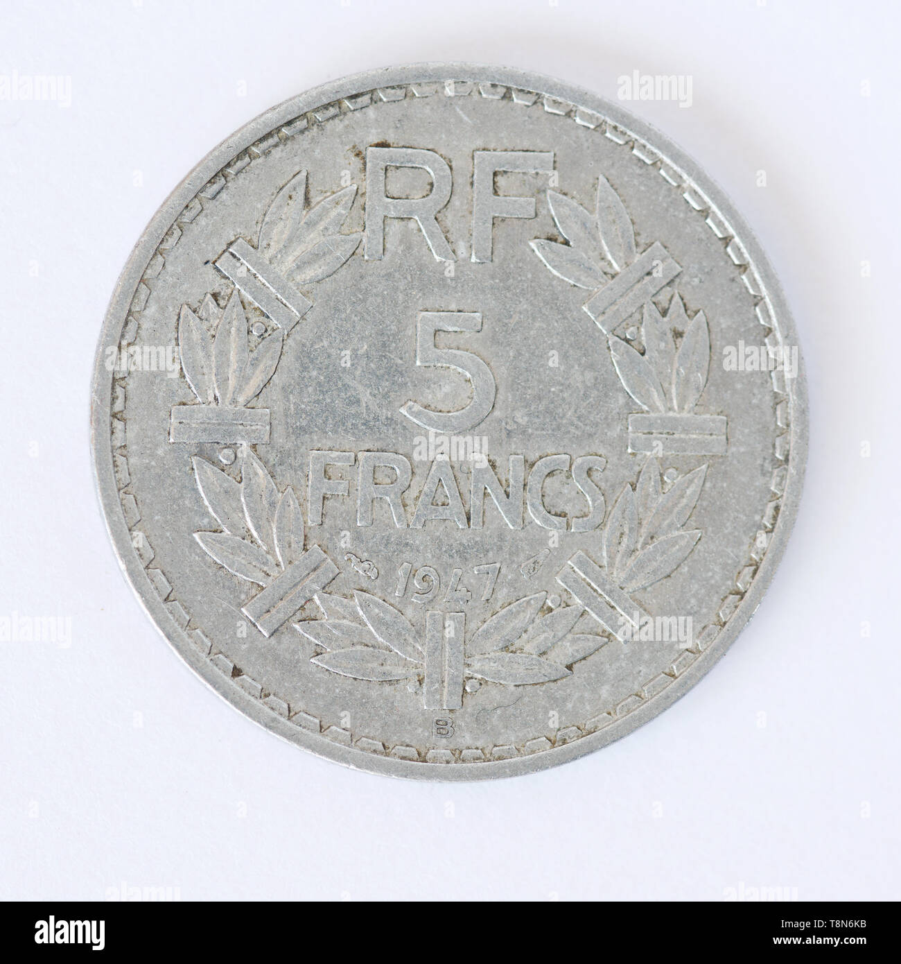 Pièce de 5 francs français 1947 Banque D'Images