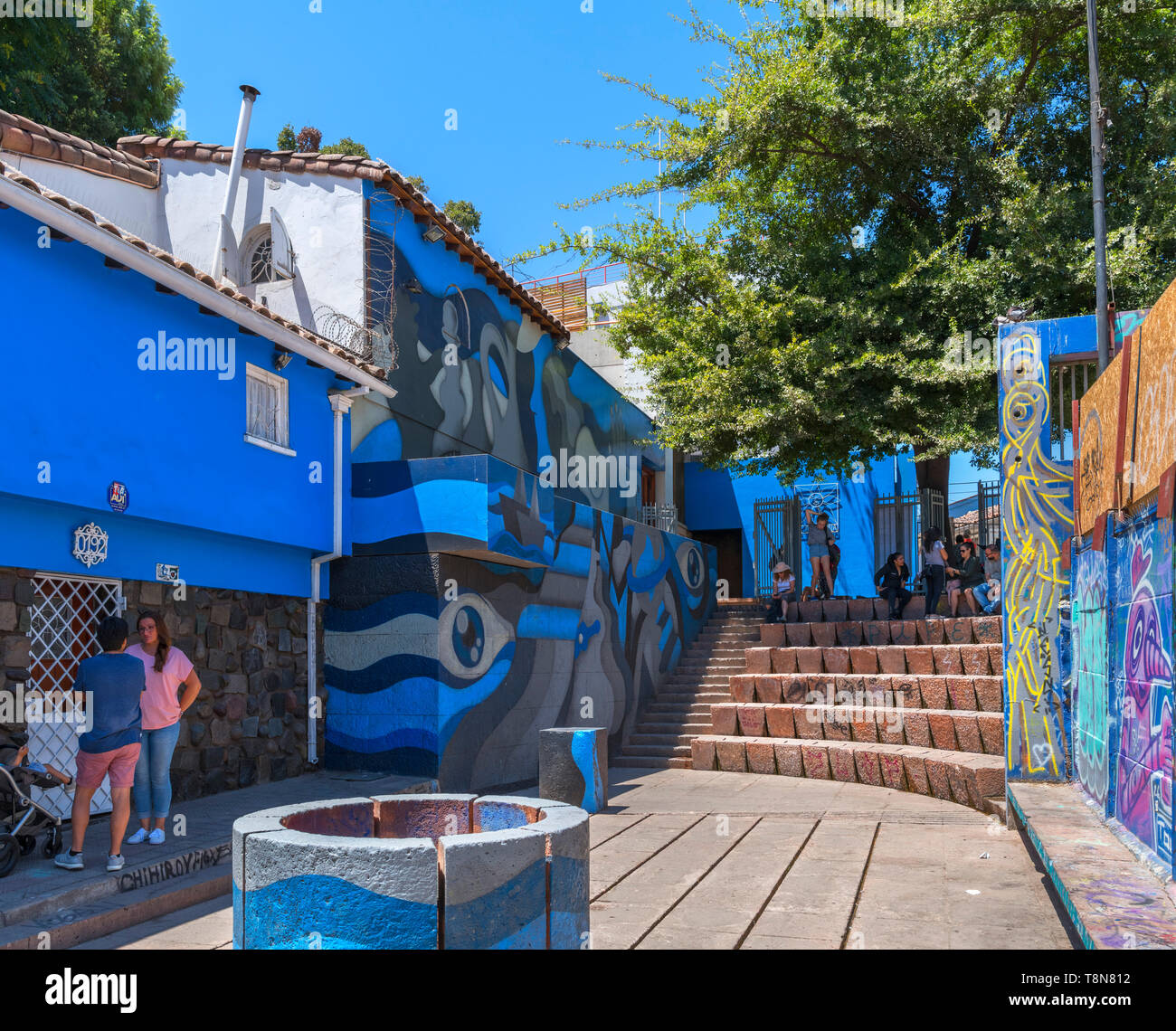 La Chascona, maison du poète Pablo Neruda, Barrio Bellavista, Santiago, Chili, Amérique du Sud Banque D'Images