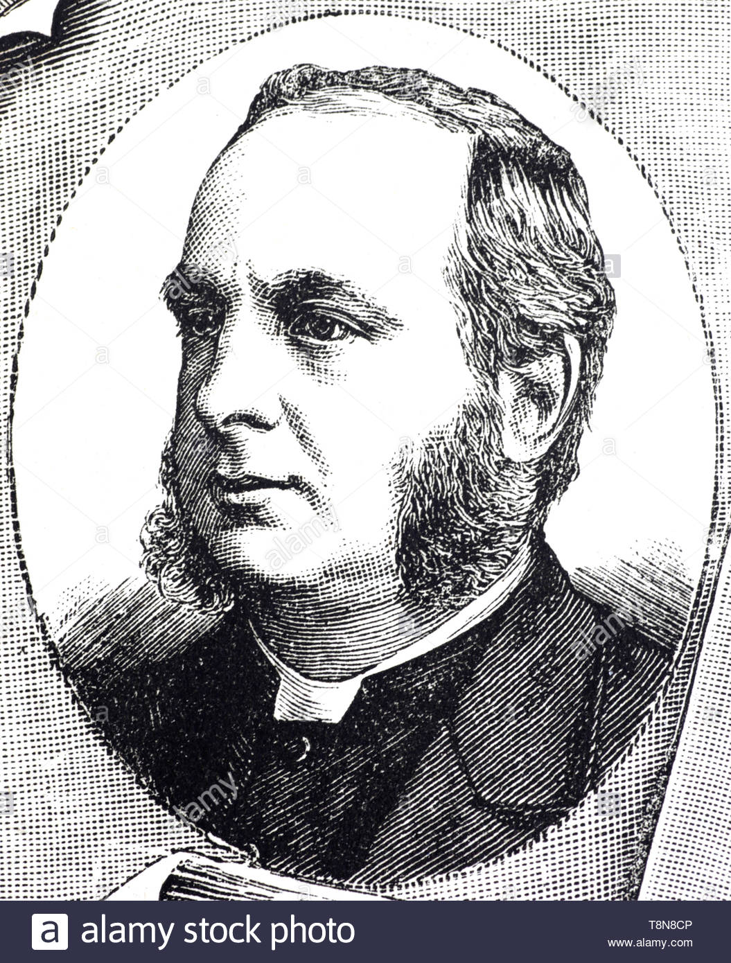 Rev A.R. Vardy portrait, Directeur de l'école de garçons de Birmingham à la fin des années 1800, illustration de 1884 Banque D'Images