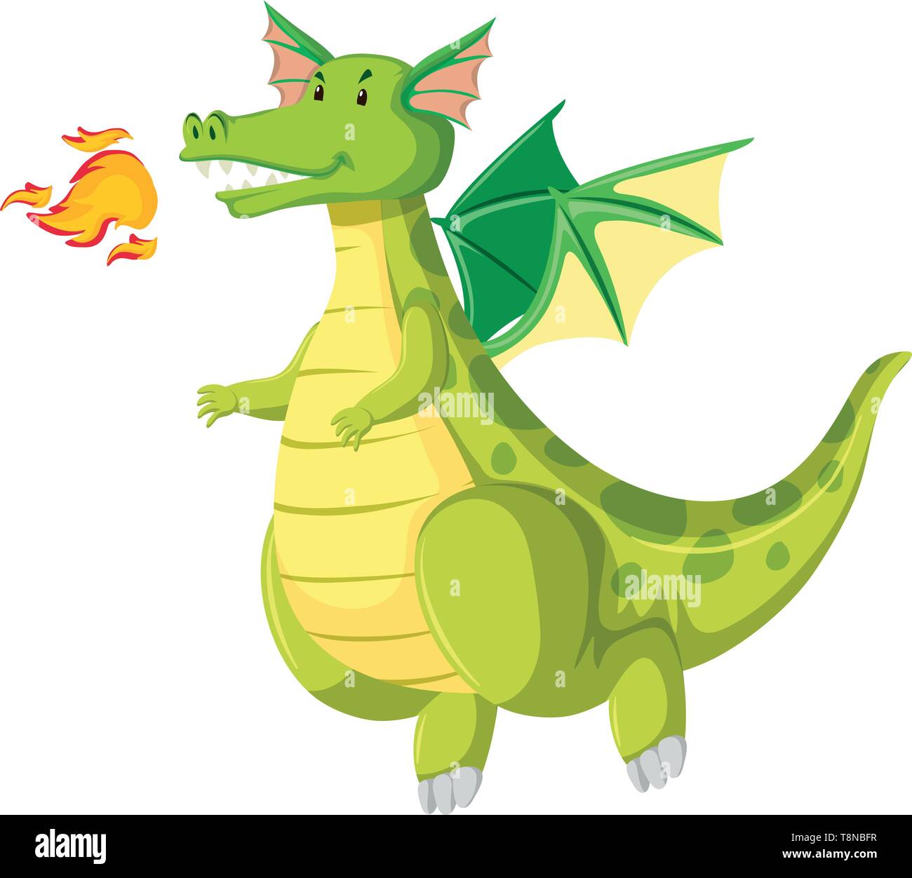 Dragon de feu vert illustration Illustration de Vecteur