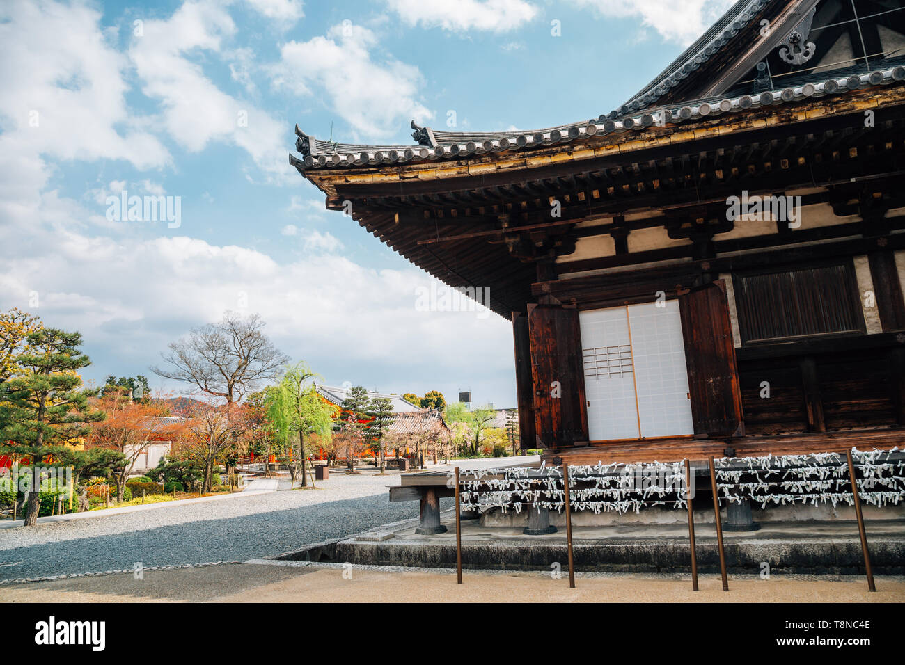 Temple sanjūsangen-dō au printemps à Kyoto, Japon Banque D'Images