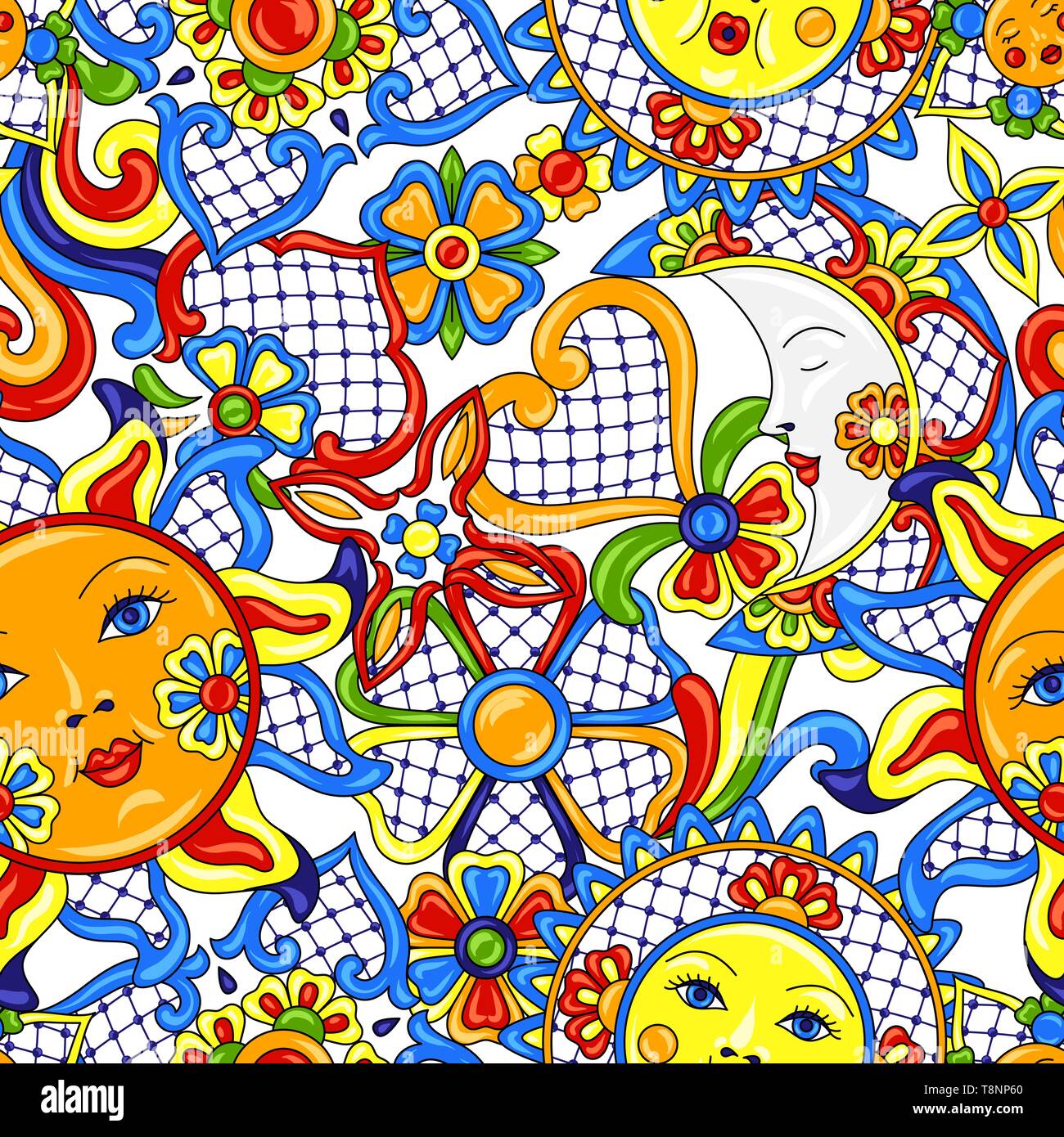 Motif mexicain avec mignon articles art naïf. Illustration de Vecteur