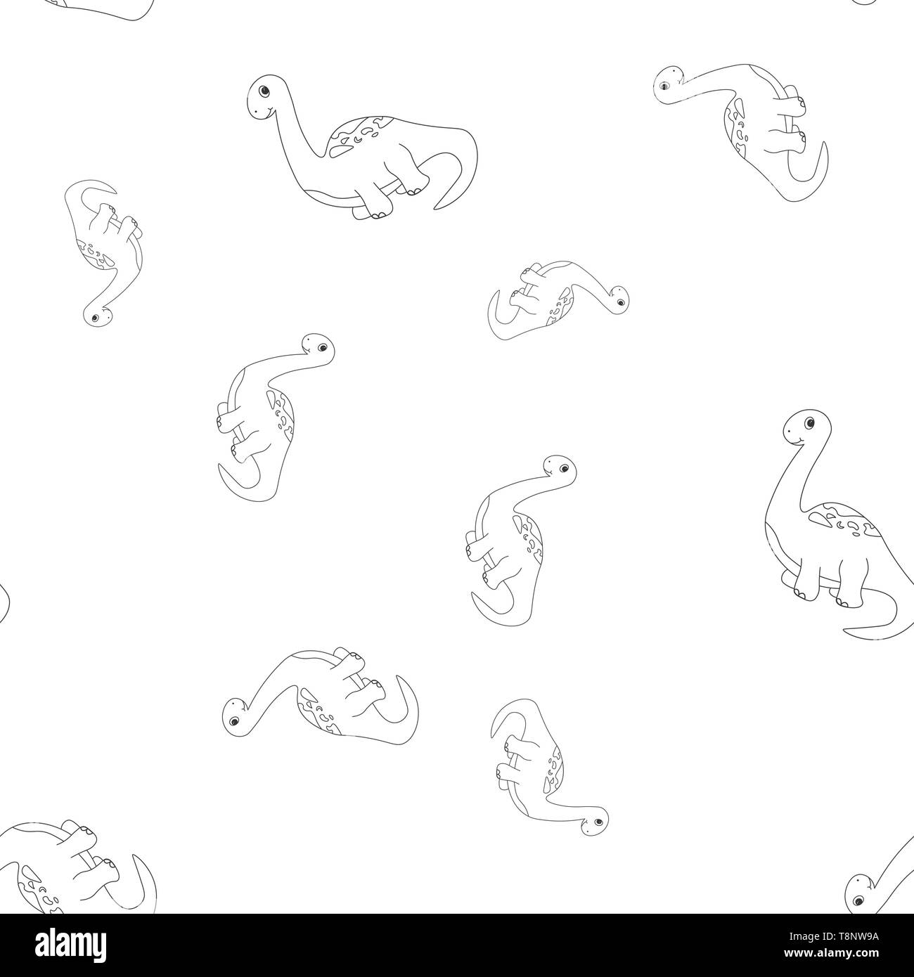 Profil de fluide contour des dinosaurus brachiosaurus. Isolé sur fond blanc. Vector illustration. Illustration de Vecteur