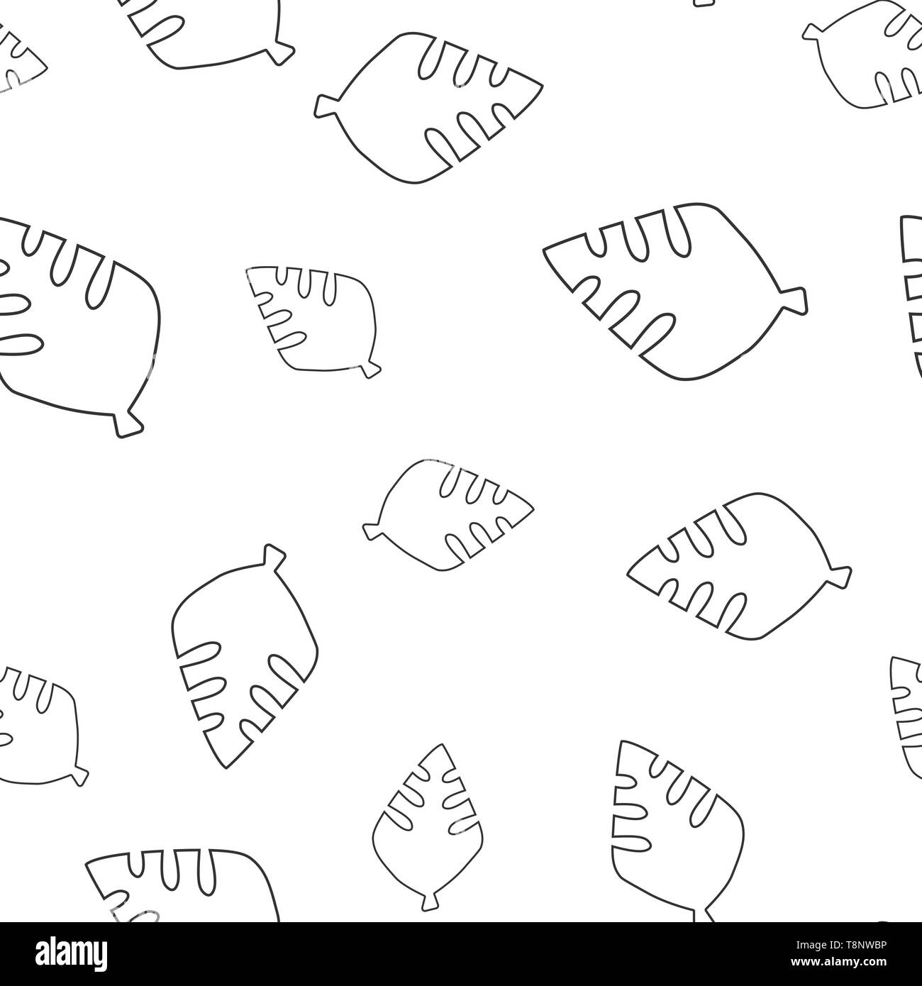 Profil de fluide contour des feuilles d'arbres anciens. Isolé sur fond blanc. Vector illustration. Illustration de Vecteur