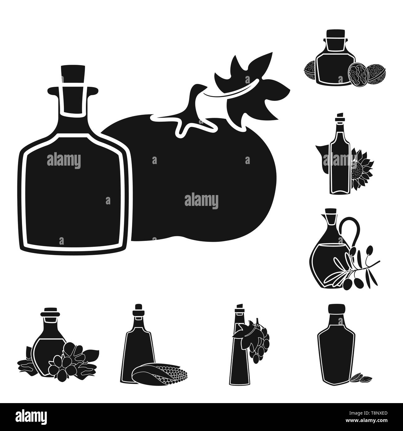 Pumpkin,noyer,tournesol,coton,olive,raisin,maïs,pistache,alimentaire,graines,fruits,ball,bio,écrou,orange,sun,naturel,biologique,esthétique,biodiesel produit,alimentation,froid,m,nourriture | médecine,vitamine,huile,graisse,agriculture,bouteille,verre,Culture,sain,légumes,,nutrition,produits biologiques,set,icône,,illustration,collection,isolé,design,graphisme,élément,signer,Black,de simples vecteurs vecteur , Illustration de Vecteur