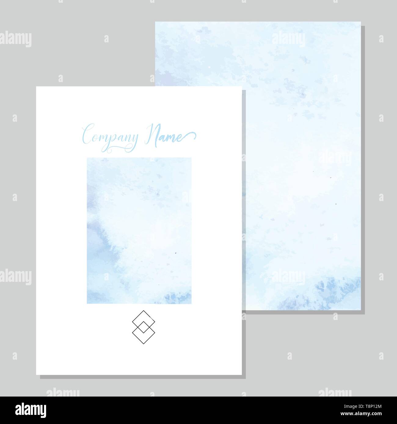 De l'art peint à la main de couleur bleu Aquarelle sur papier aquarelle Peinture Illustration de Vecteur