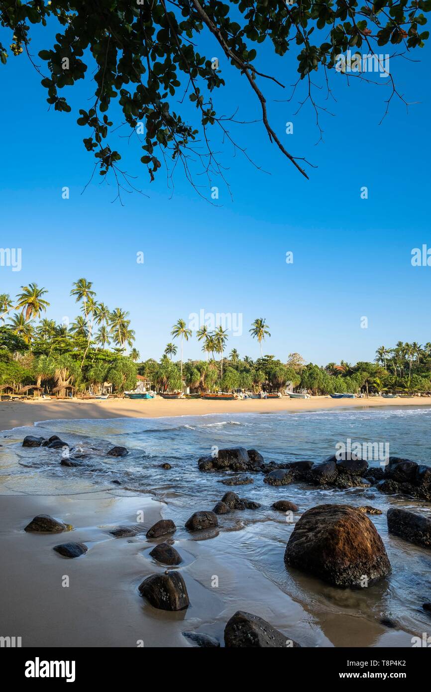 Sri Lanka, province du Sud, plage Talalla Banque D'Images