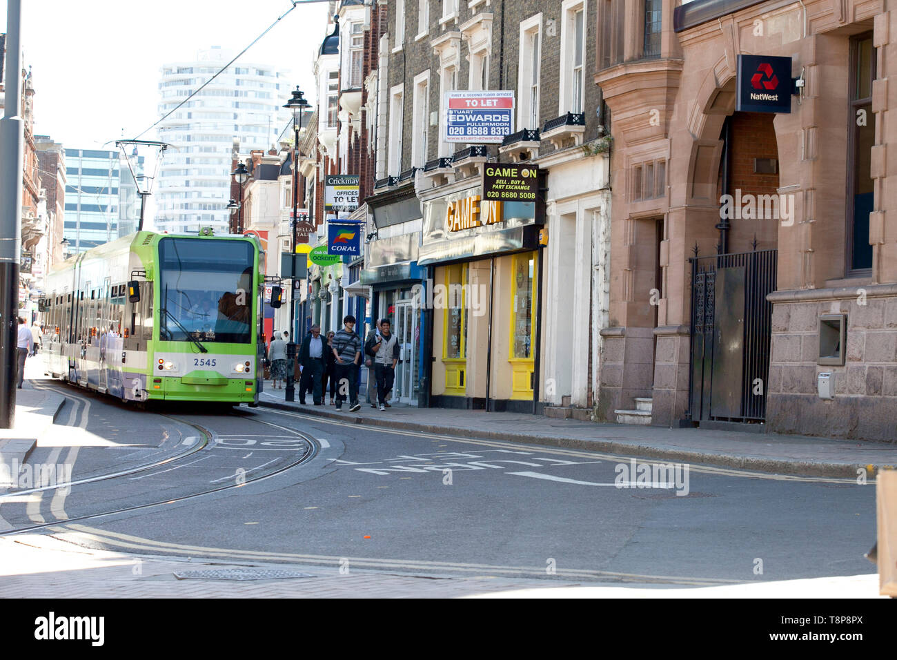 Les Trams dans et autour de Croydon Banque D'Images