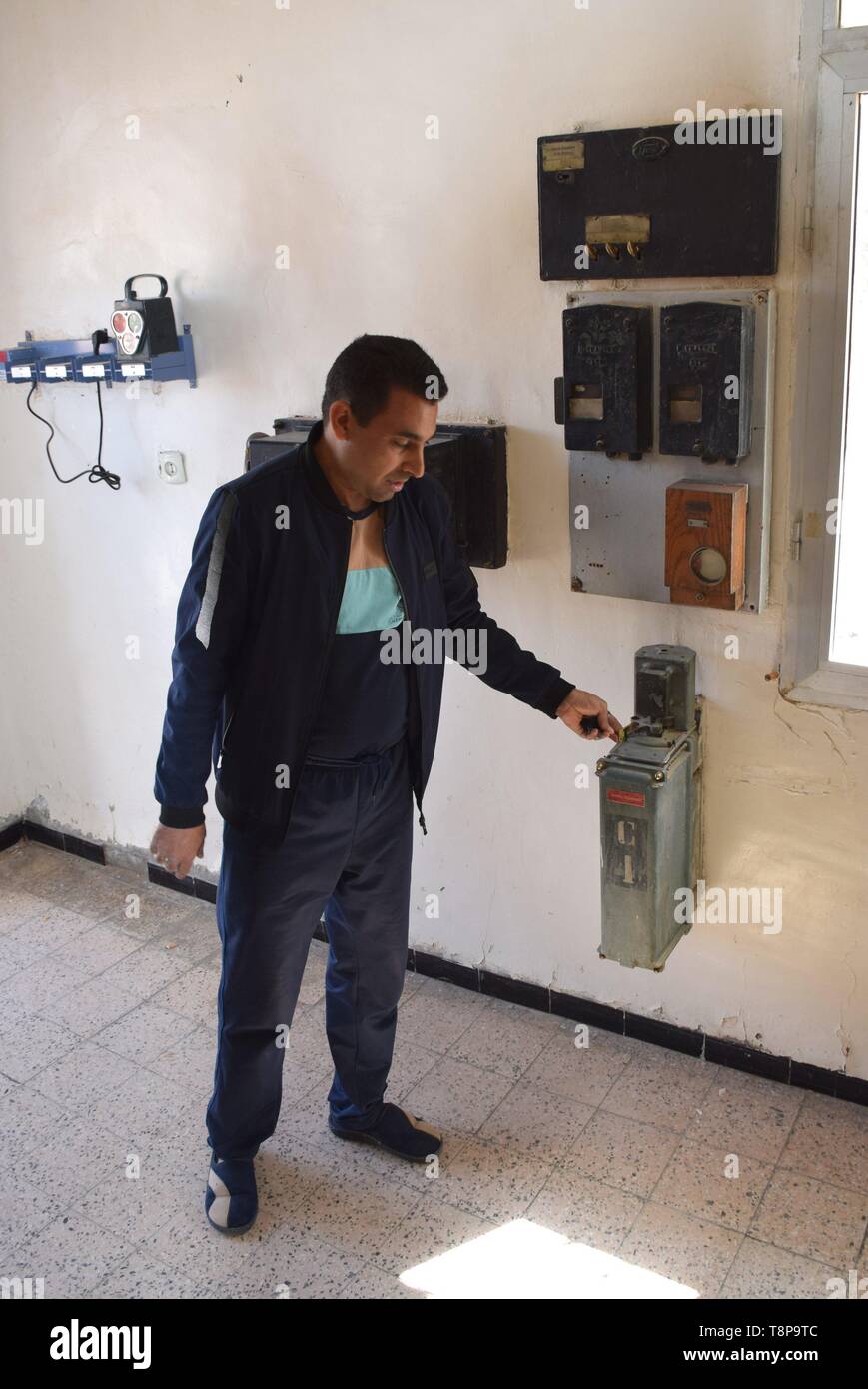 Avec la technologie de sécurité des chemins de fer d'une station sur 29.03.2019 à Touggourt - Algérie. Dans le monde d'utilisation | Banque D'Images