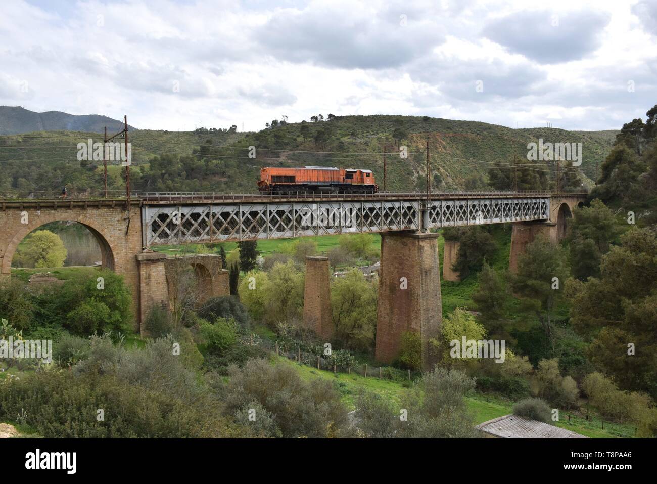 Ancien et nouveau pont ferroviaire sur 31.03.2019 à Souk Ahras - l'Algérie. Dans le monde d'utilisation | Banque D'Images
