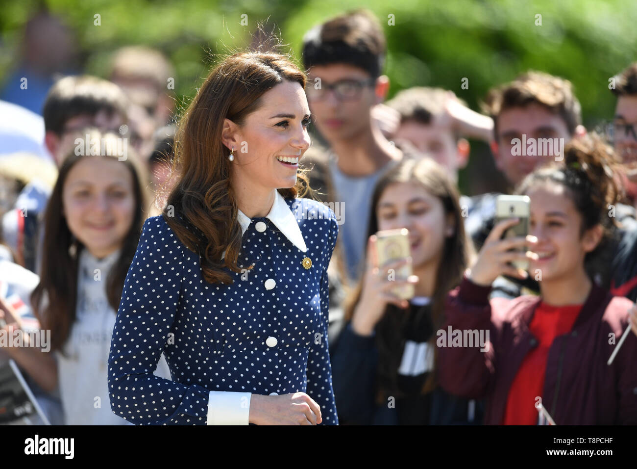 La duchesse de Cambridge arrive pour une visite à Bletchley Park pour voir une exposition spéciale D-Day dans le bâtiment nouvellement restauré de téléscripteur. Banque D'Images