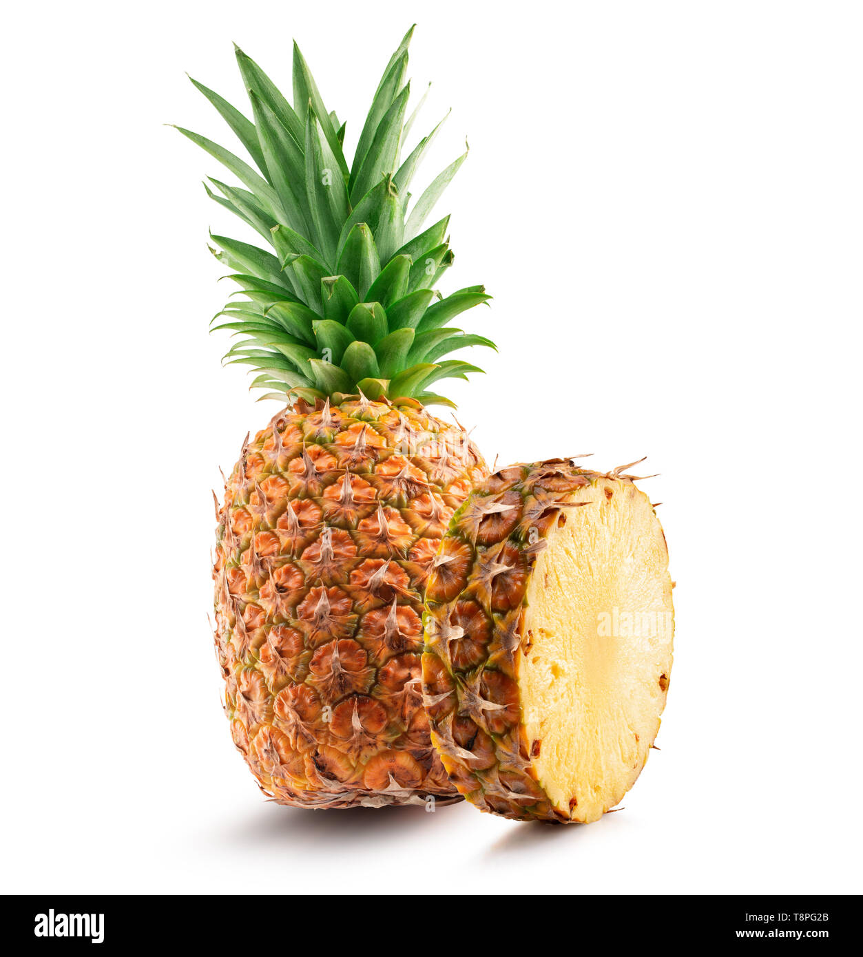 Pineapple slice isolé sur un fond blanc. Banque D'Images