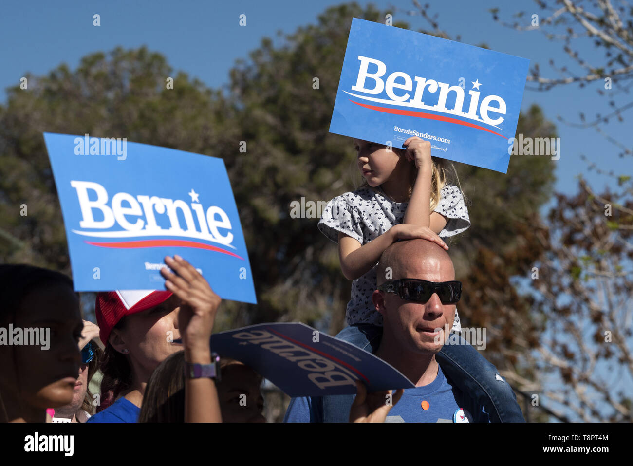 Henderson, Nevada, USA. Mar 16, 2019. Un enfant vu holding a placard qui dit Bernie durant la campagne rassemblement à Henderson. Ronen Crédit : Tivony SOPA/Images/ZUMA/Alamy Fil Live News Banque D'Images