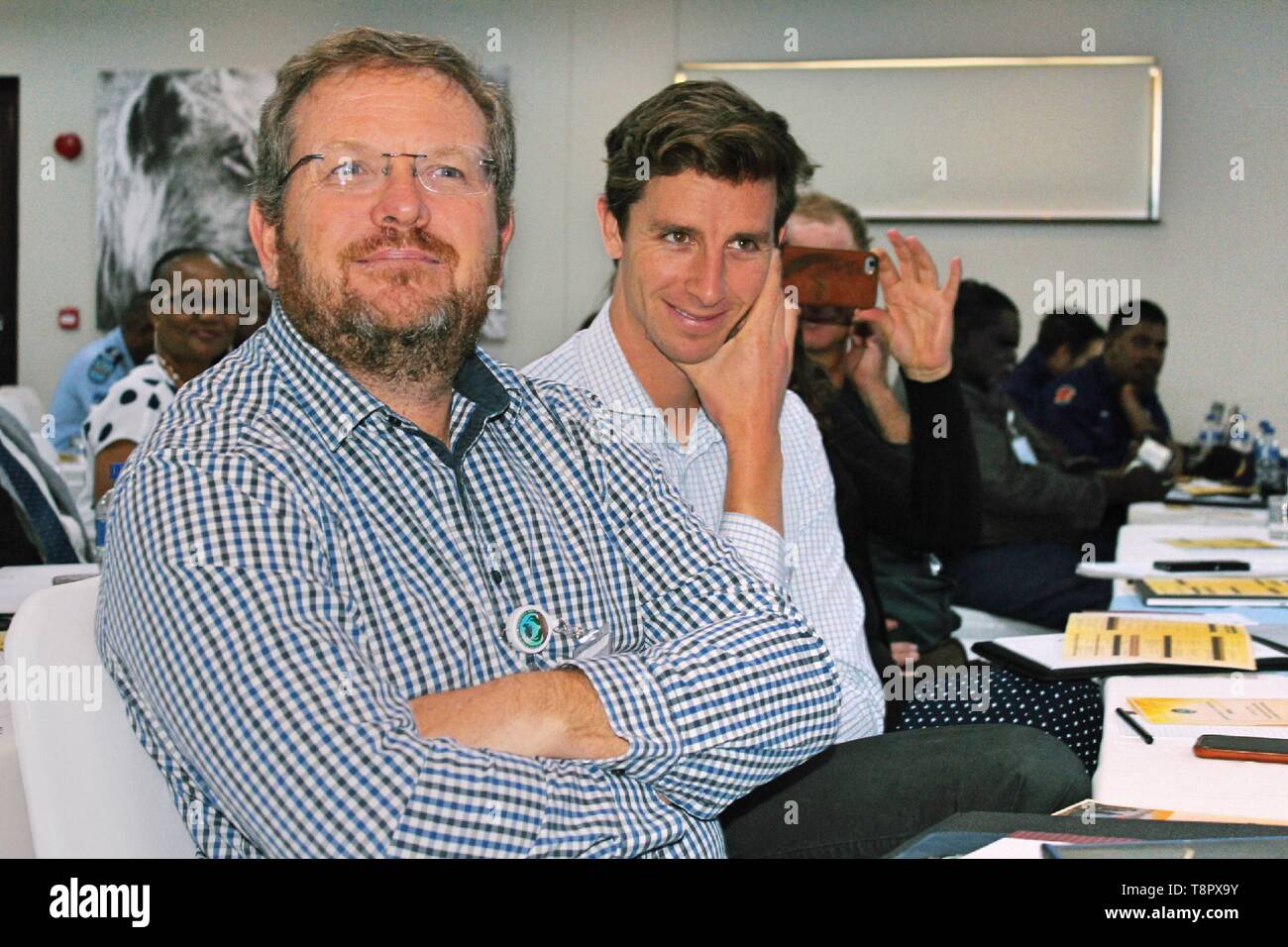 Maun au Botswana. 14 mai, 2019. Les délégués sont vu assister à la 7e Conférence de la gestion du feu.La 7e Conférence de la gestion du feu qui a attiré des délégués de l'Australie, le Zimbabwe, l'Afrique du Sud et la Namibie. La conférence se propose de venir avec des stratégies et des meilleures pratiques sur la gestion du feu seront partagés pour aider à mieux lutter contre le Botswana 2019-2020 saison des incendies, il a eu lieu à Maun au Botswana. Credit : Sharon Tshipa SOPA/Images/ZUMA/Alamy Fil Live News Banque D'Images