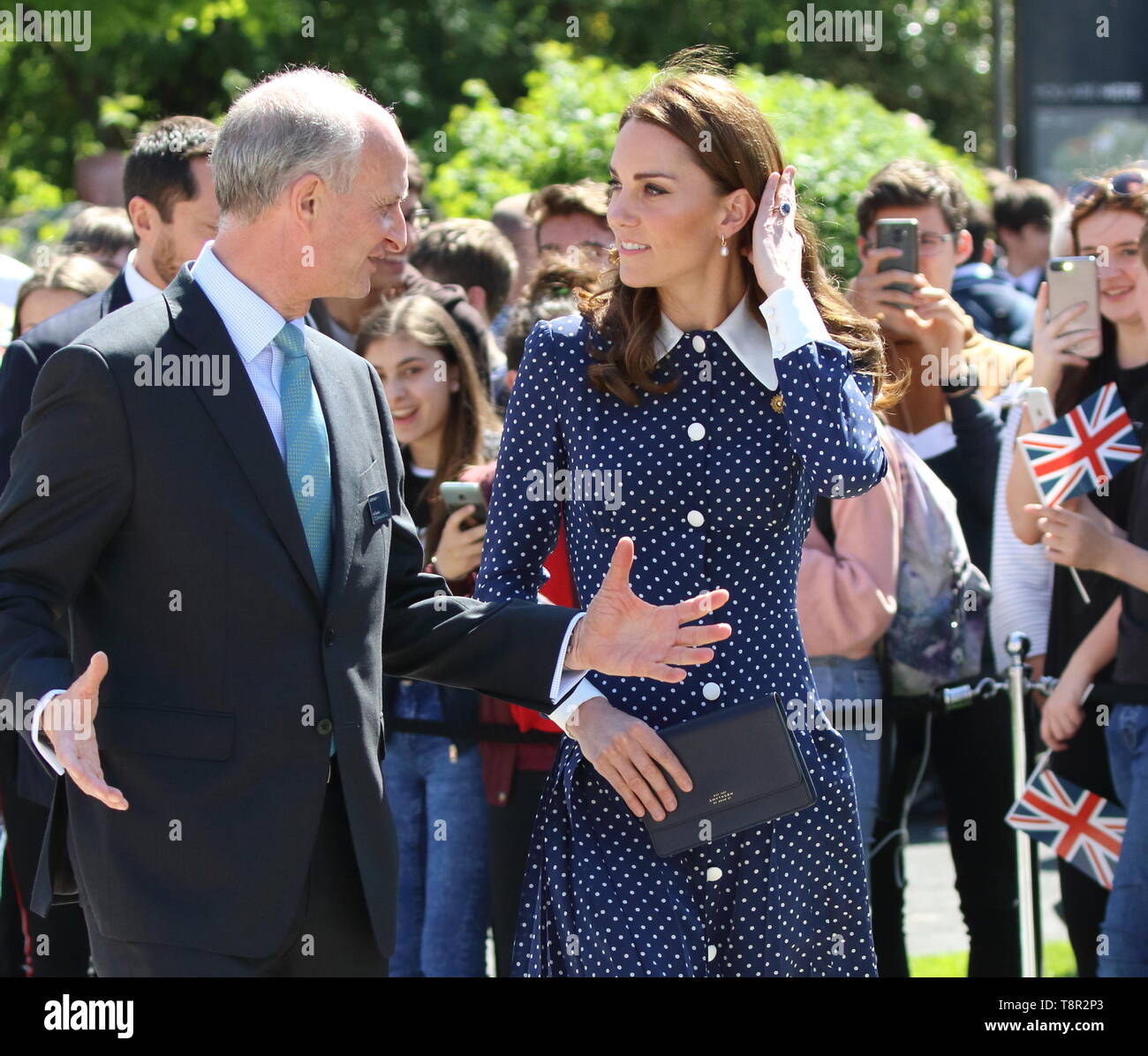 Kate Middleton, duchesse de Cambridge vu arriver au D-Day exposition à Bletchley Park, Angleterre. Banque D'Images
