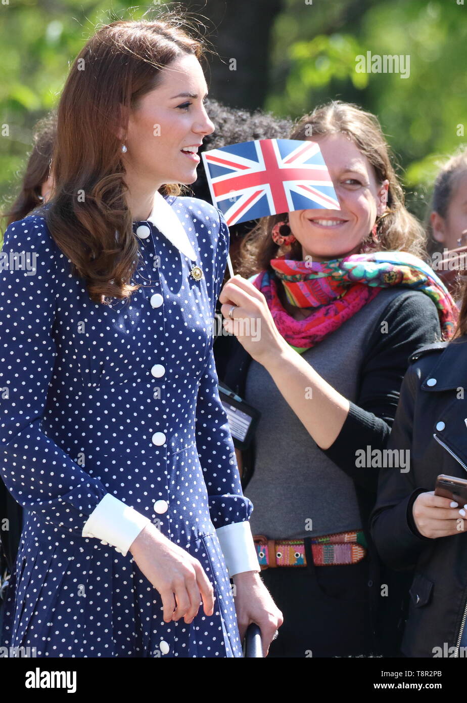 Kate Middleton, duchesse de Cambridge vu arriver au D-Day exposition à Bletchley Park, Angleterre. Banque D'Images