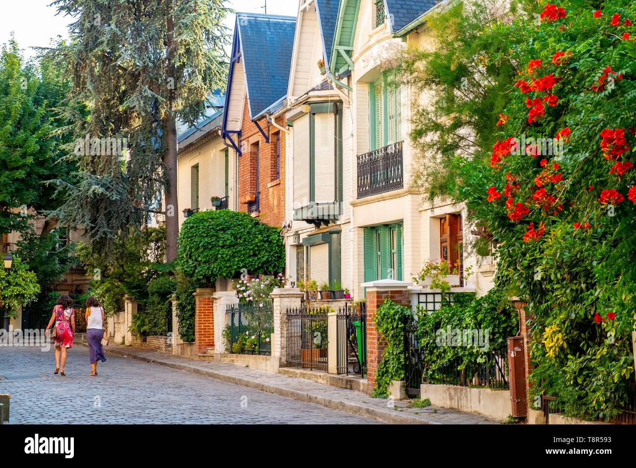 France, Paris, quartier de Montmartre, l'hôtel Villa Léandre Banque D'Images
