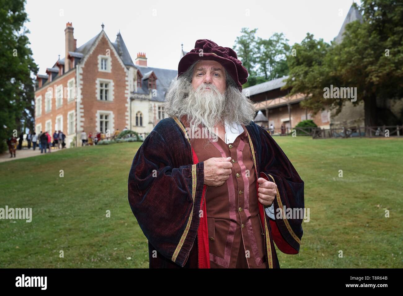 France, Indre et Loire, Vallée de la Loire classée au Patrimoine Mondial de l'UNESCO, Amboise, Château du Clos Luce, reconstitution historique de la bataille de Marignan au Clos Luce Banque D'Images