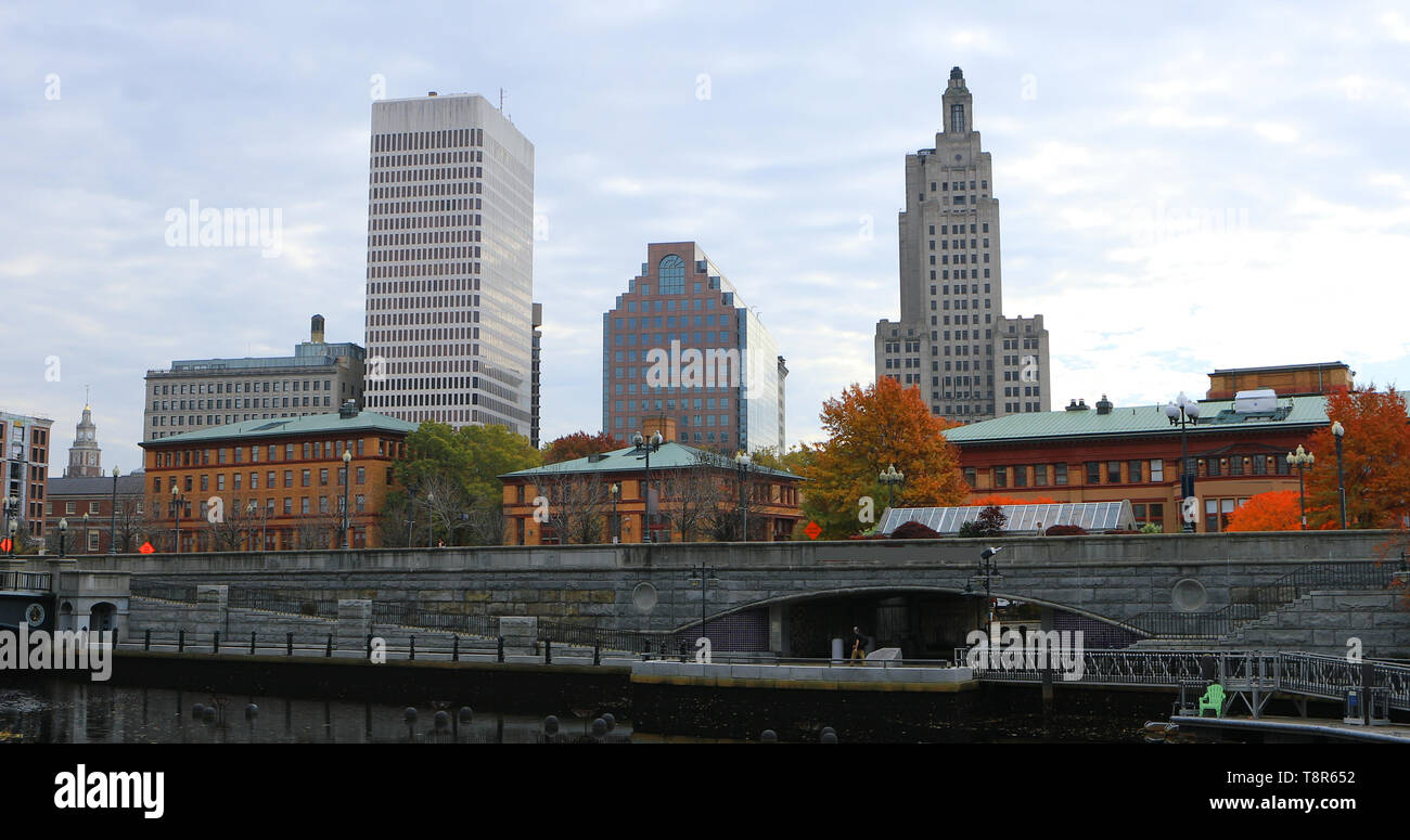 Une vue sur le centre-ville de Providence, Rhode Island Banque D'Images