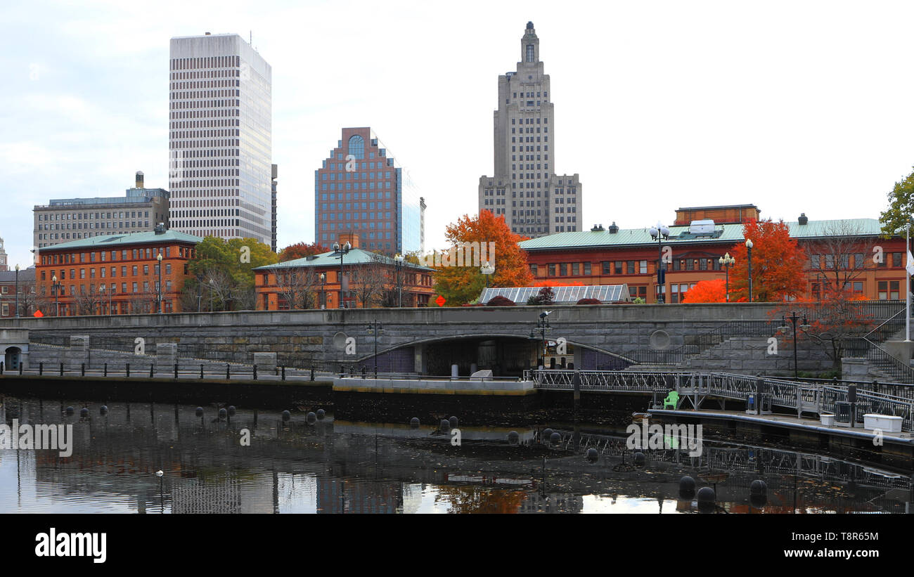 Une scène de centre-ville de Providence, Rhode Island Banque D'Images