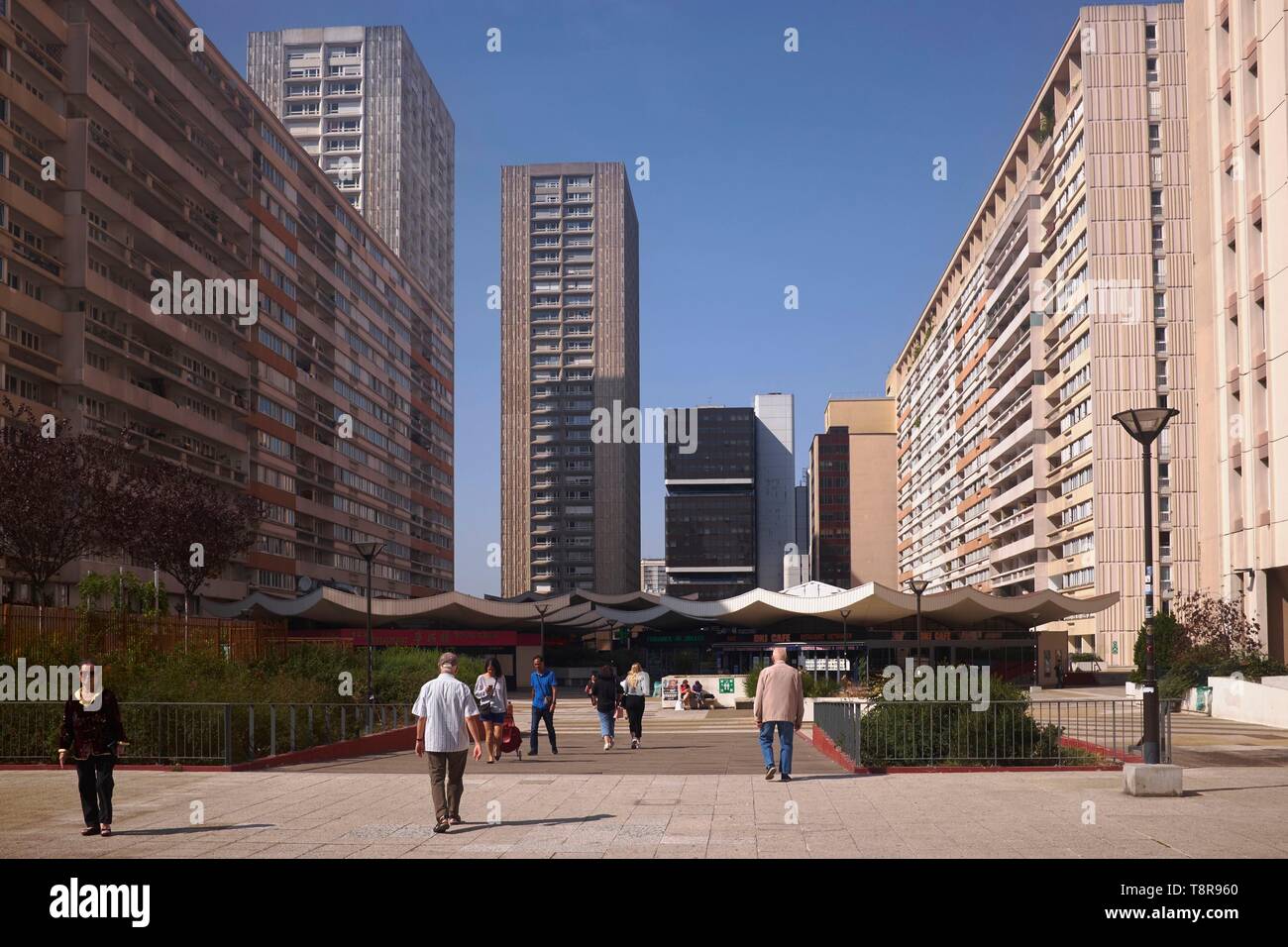 France, Paris, quartier chinois du xiiième arrondissement, la dalle Olympiade Banque D'Images