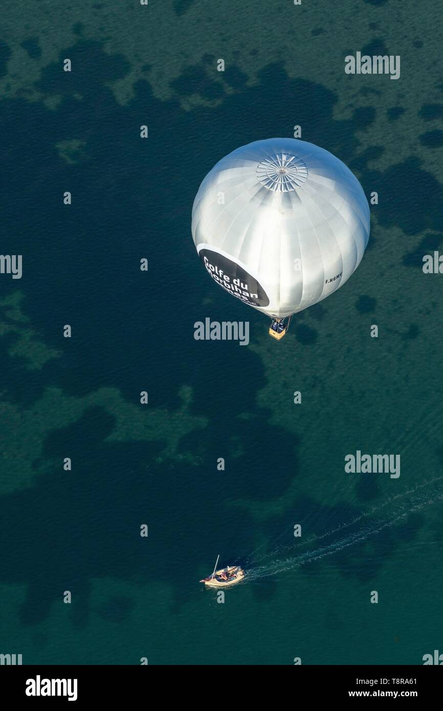 France, Morbihan, Ile-d'Arz, vue aérienne d'un ballon sur le Golfe du Morbihan Banque D'Images