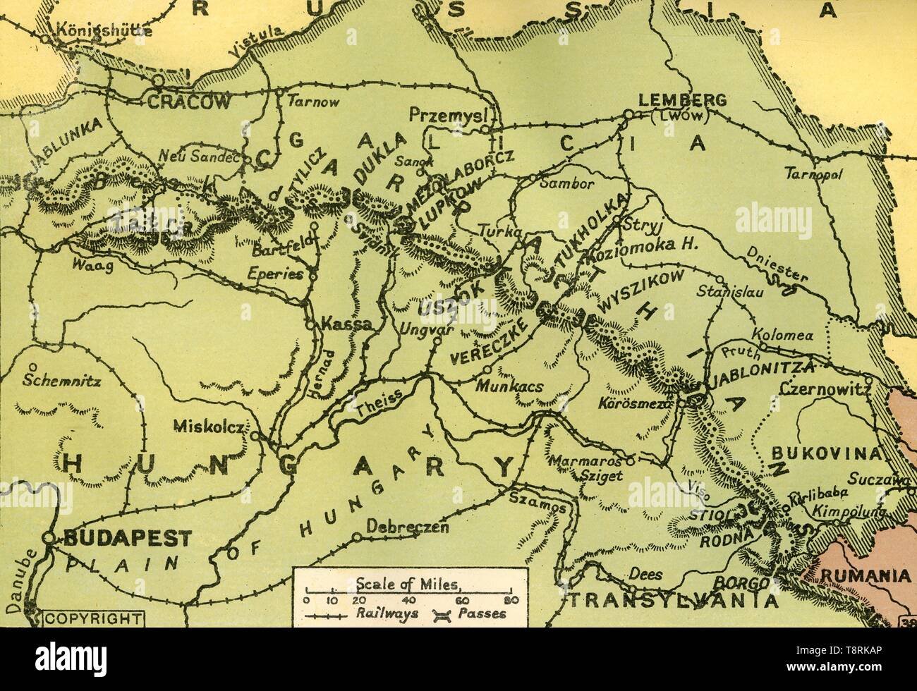 'La chaîne des Carpates passe', 1919. Créateur : Inconnu. Banque D'Images