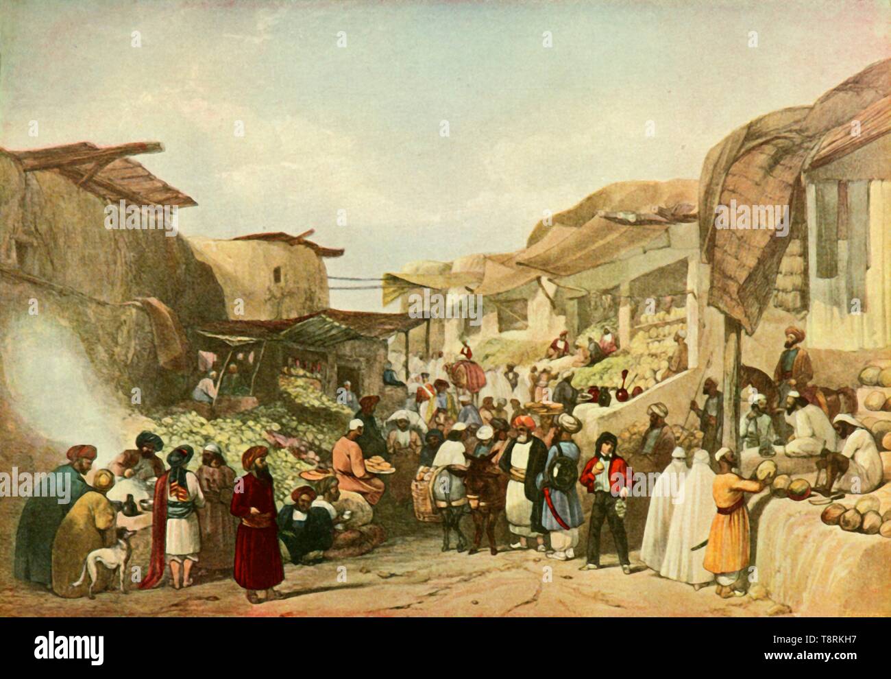 'La rue principale dans le Bazar de Kaboul à la saison des fruits', c1840, (1901). Organisateur : james Atkinson. Banque D'Images
