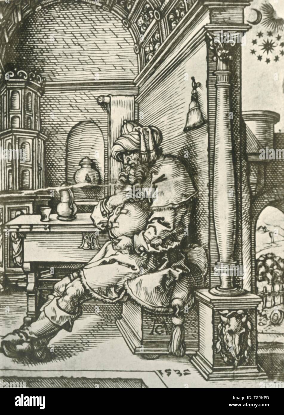 'Jacob méditant sur Joseph's Dreams', 1532, (1908). Organisateur : Heinrich Aldegrever. Banque D'Images