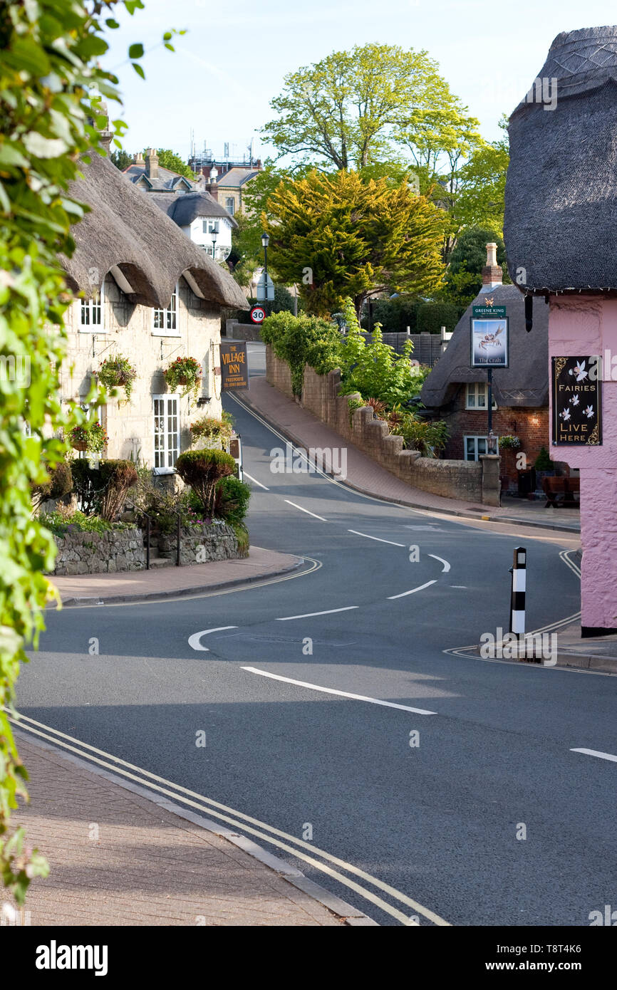 Une vue sur le vieux village de Shanklin, sur l'île de Wight Banque D'Images