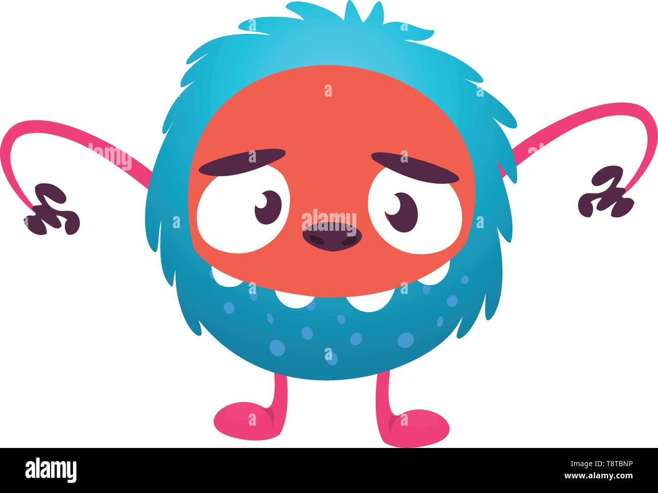 Cartoon effrayant monstre. Vector illustration blue monster Halloween Illustration de Vecteur